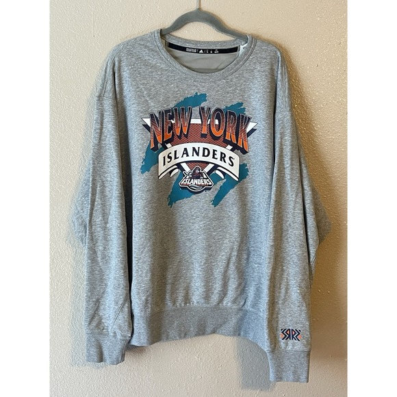 Men's 3XL NWOT New York Islanders Adidas Vintage Crew Sweatshirt Gray